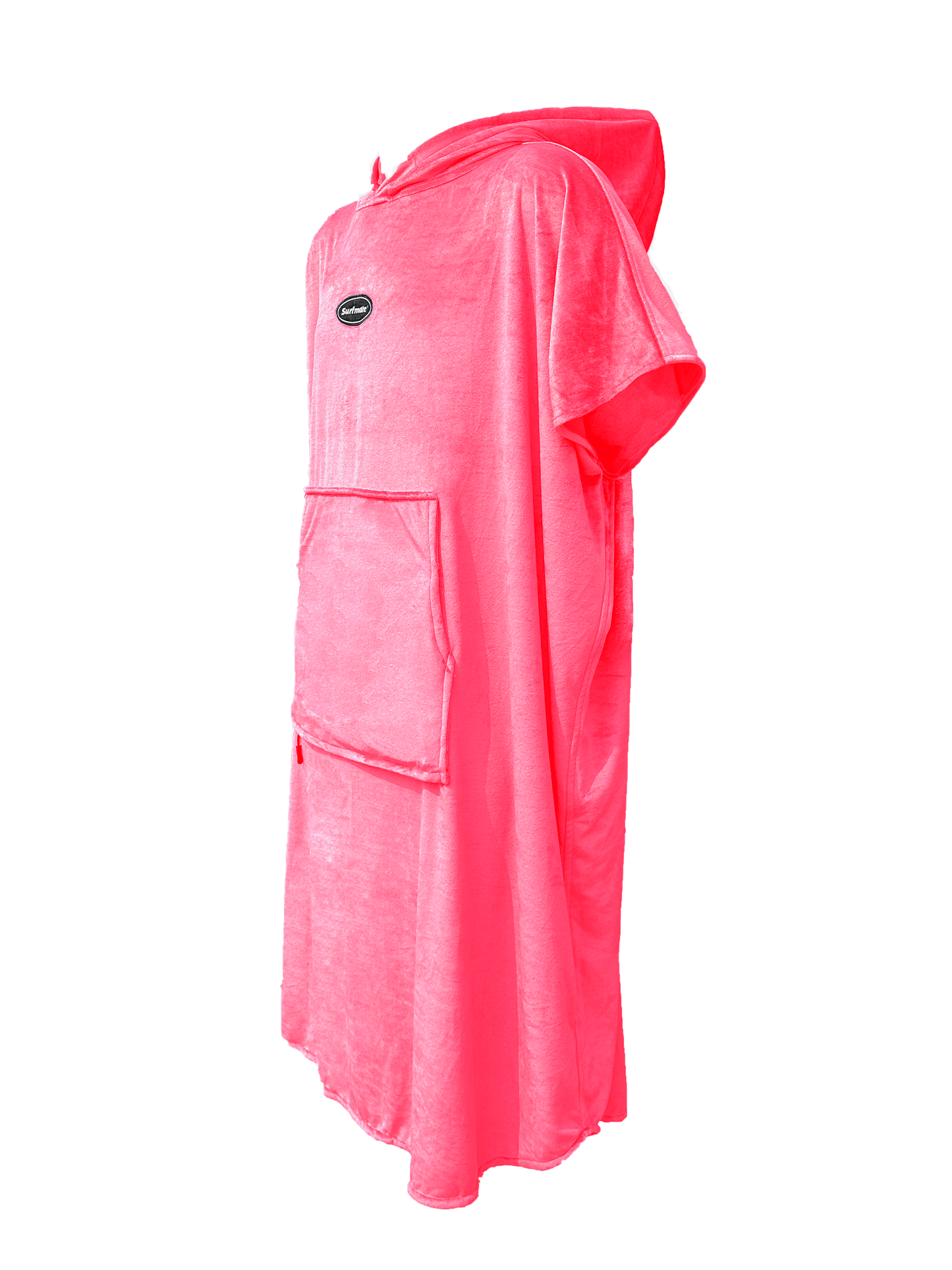 Multipurpose Surf Poncho Changing Towel Robe with Hood & Bag - Hot Pink