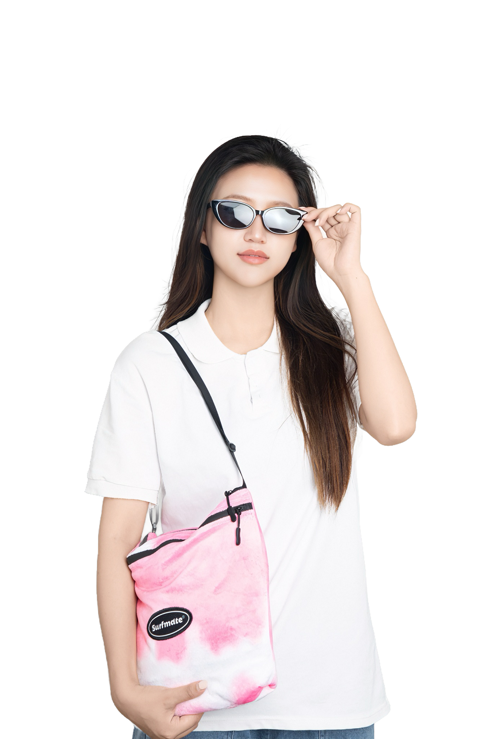 Multipurpose Surf Poncho Changing Towel Robe with Hood & Bag - Sakura Pink