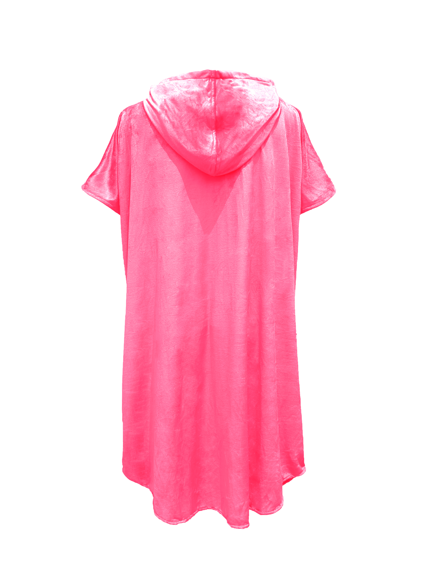 Multipurpose Surf Poncho Changing Towel Robe with Hood & Bag - Hot Pink