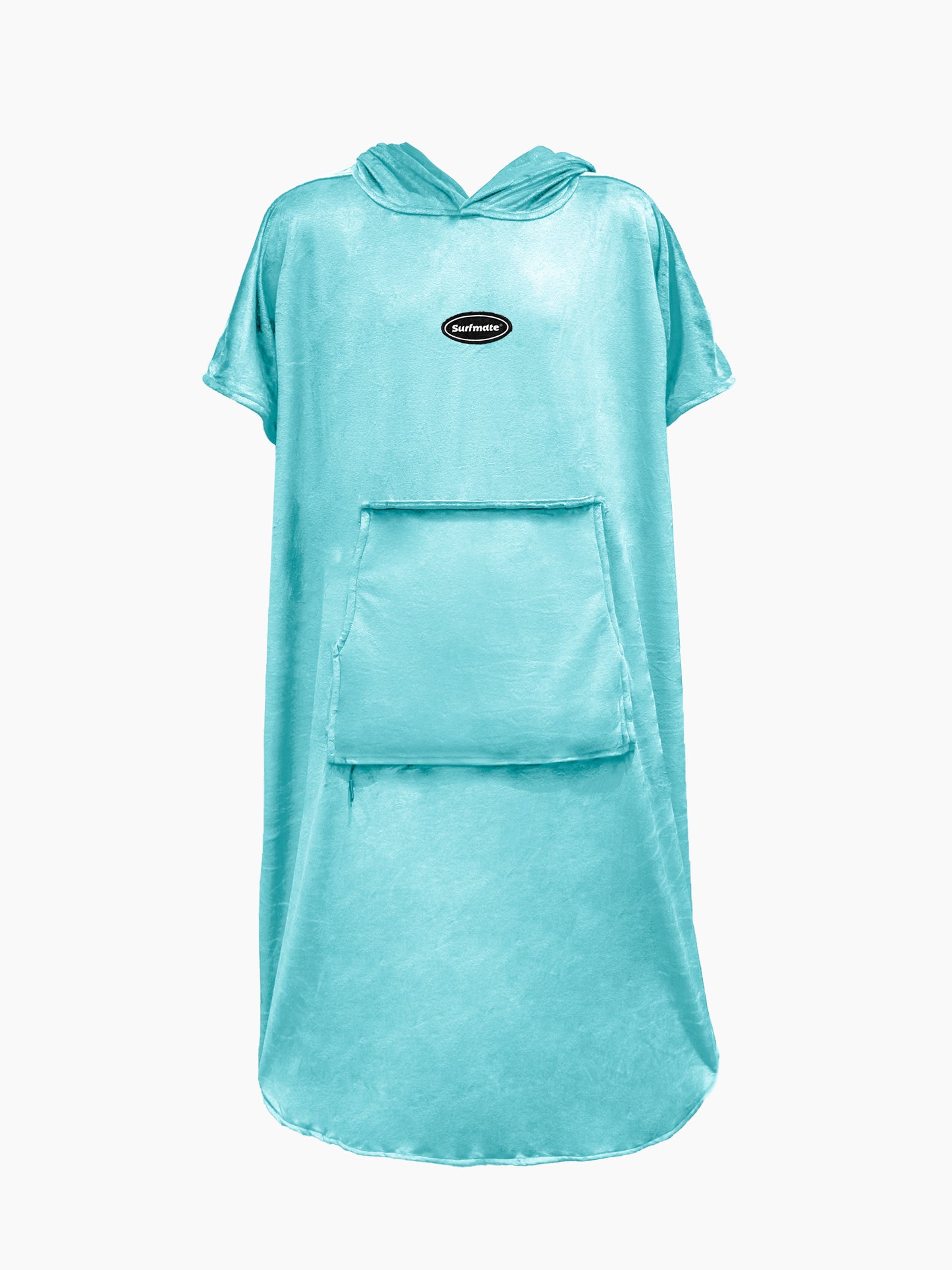 Multipurpose Surf Poncho Changing Towel Robe with Hood & Bag - Aqua
