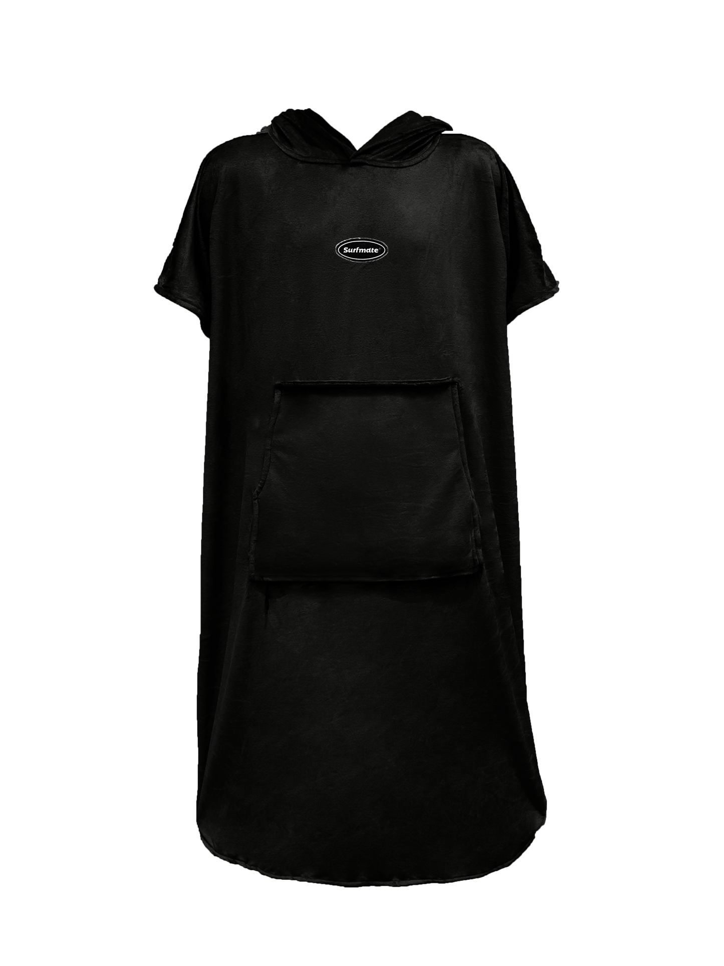 Multipurpose Surf Poncho Changing Towel Robe with Hood & Bag - Black