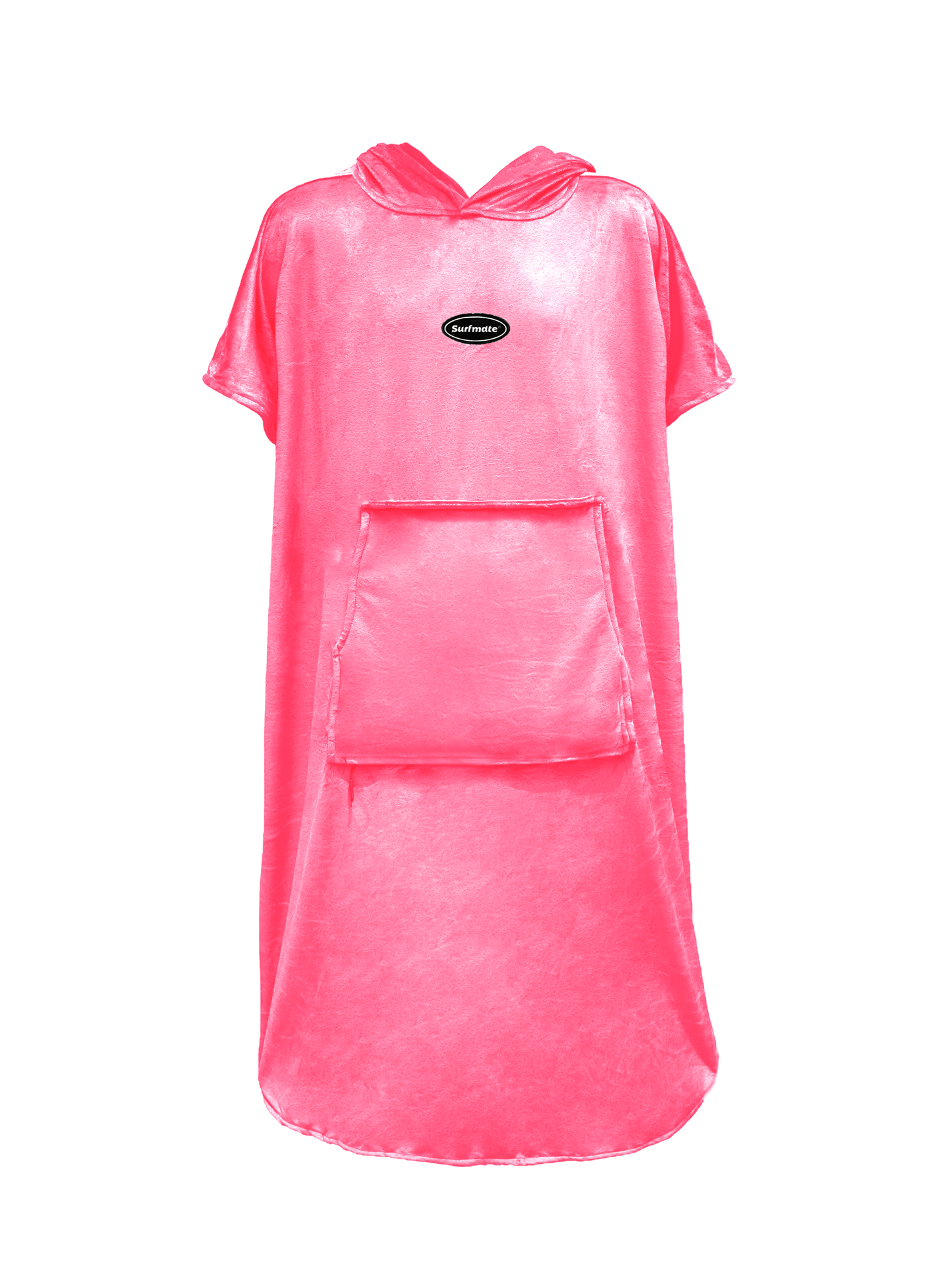 Multipurpose Surf Poncho Changing Towel Robe with Hood & Bag - Hot Pink