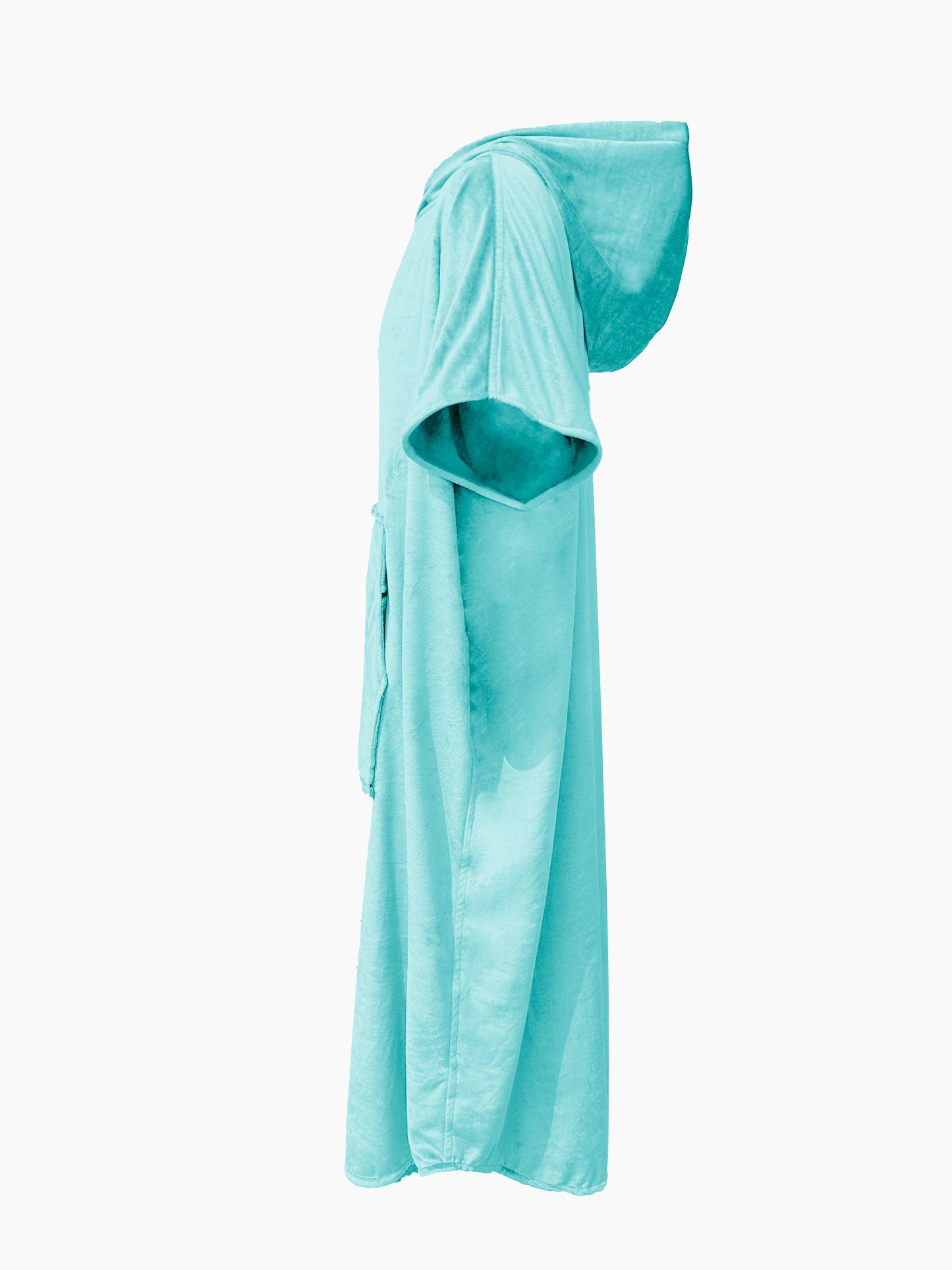 Multipurpose Surf Poncho Changing Towel Robe with Hood & Bag - Aqua