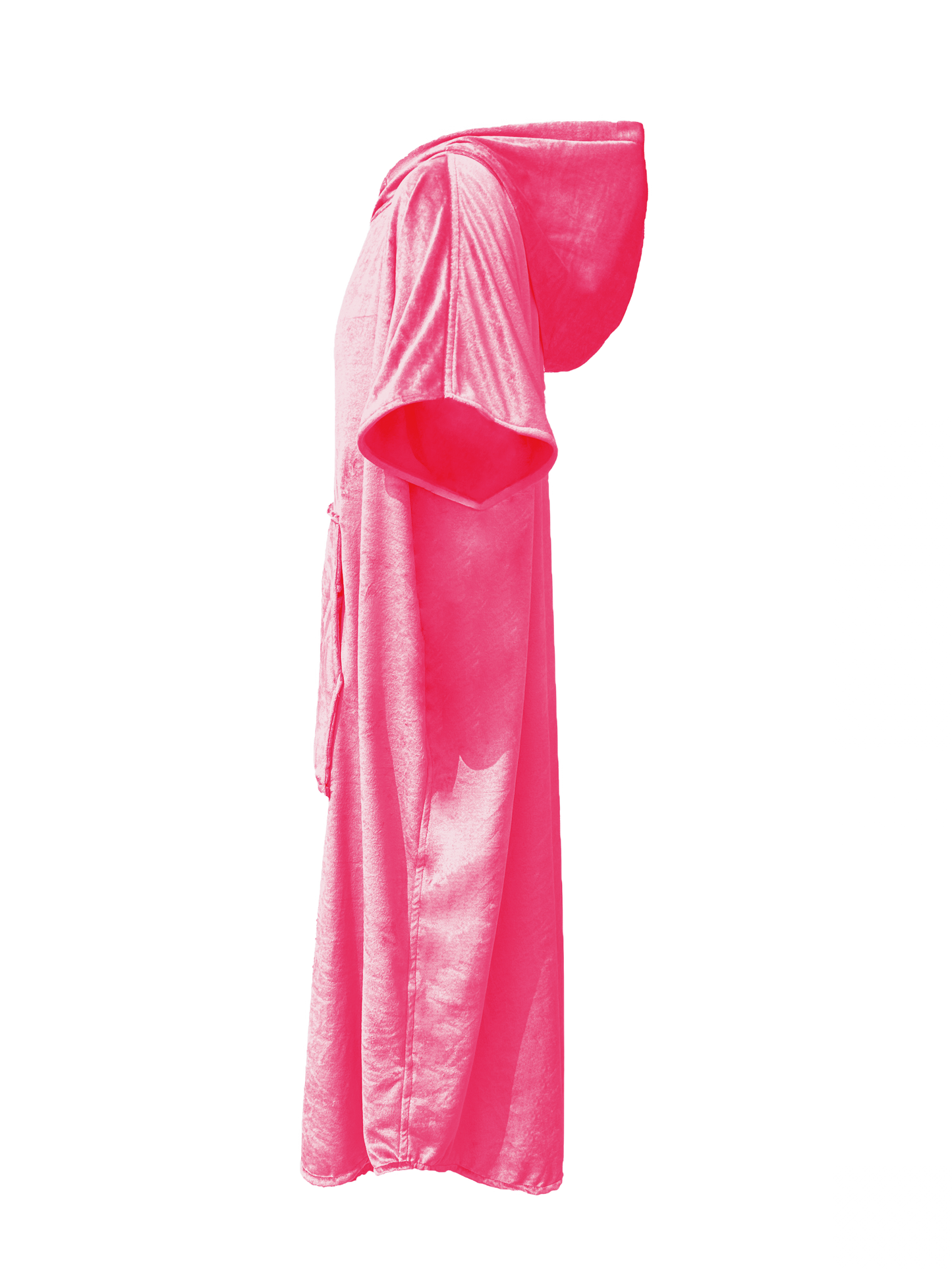 Multipurpose Surf Poncho Changing Towel Robe with Hood & Bag - Hot Pink