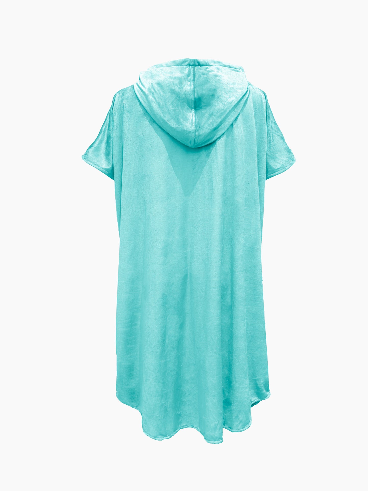 Multipurpose Surf Poncho Changing Towel Robe with Hood & Bag - Aqua