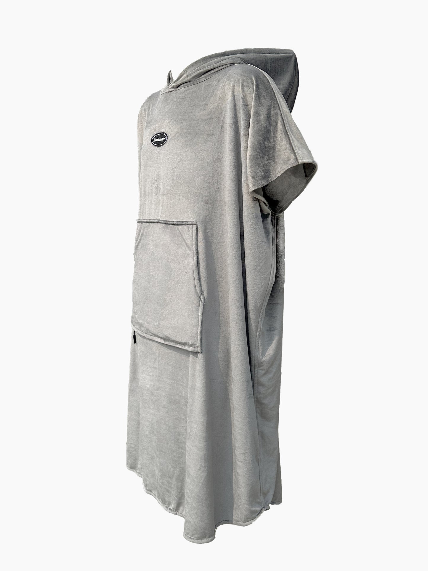 Multipurpose Surf Poncho Changing Towel Robe with Hood & Bag - Grey