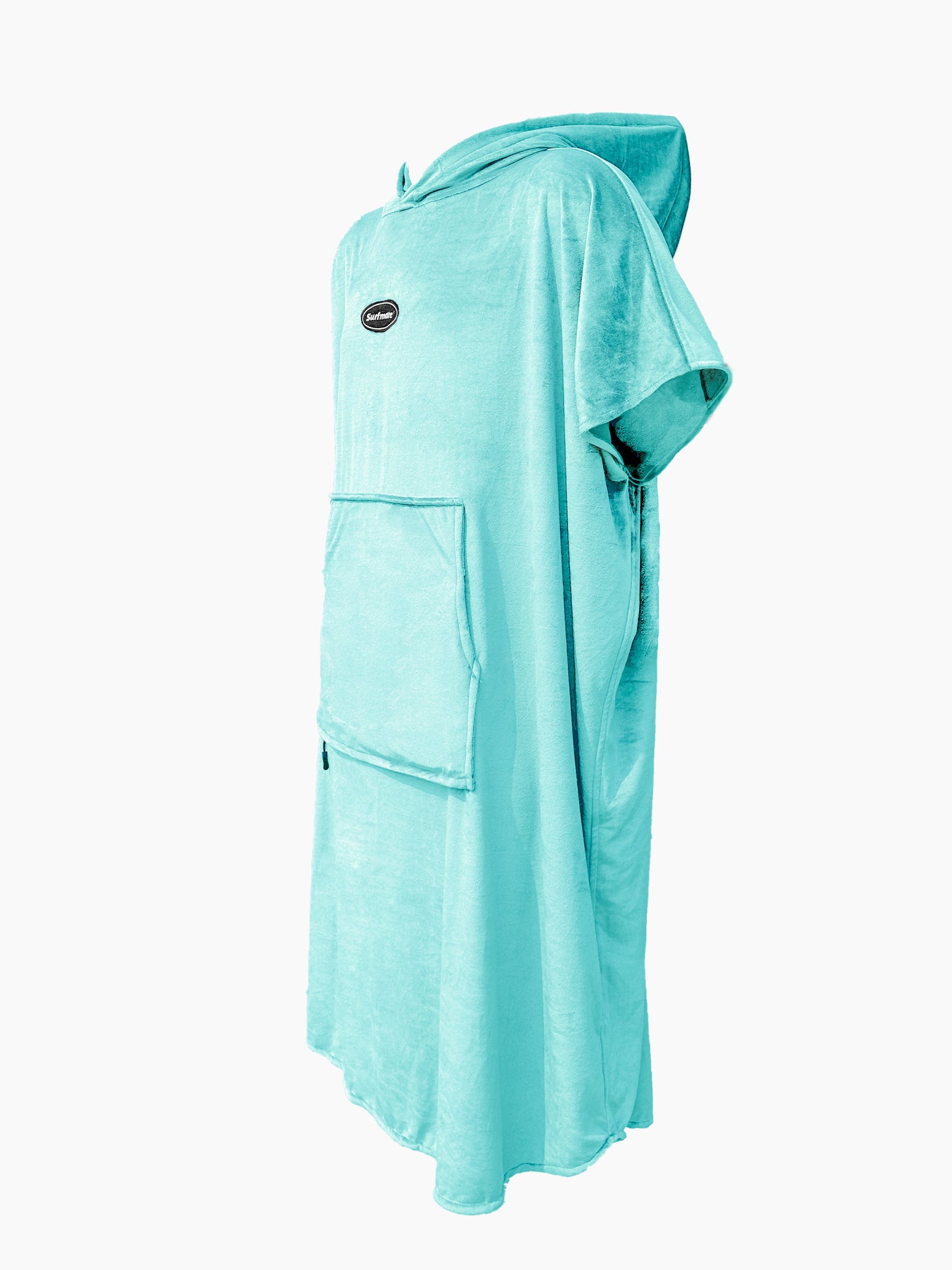 Multipurpose Surf Poncho Changing Towel Robe with Hood & Bag - Aqua