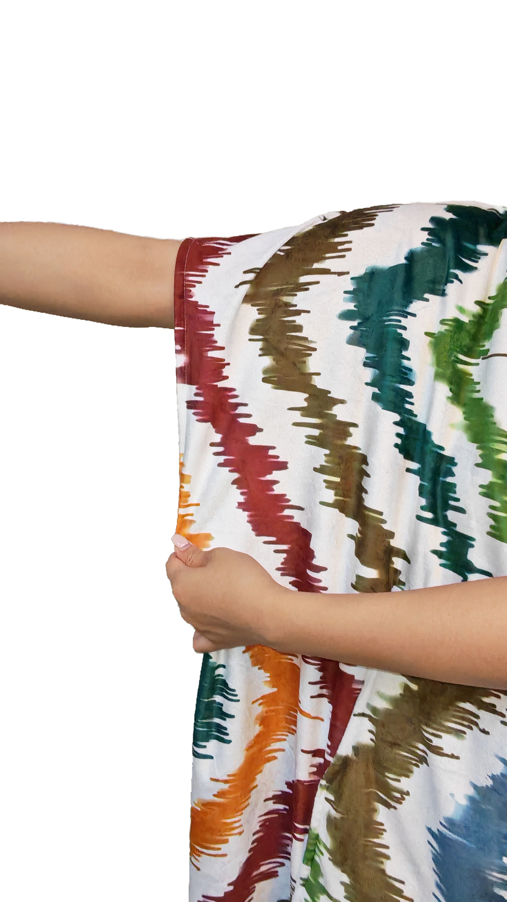 Multipurpose Surf Poncho Changing Towel Robe with Hood & Bag - Rainbow Print