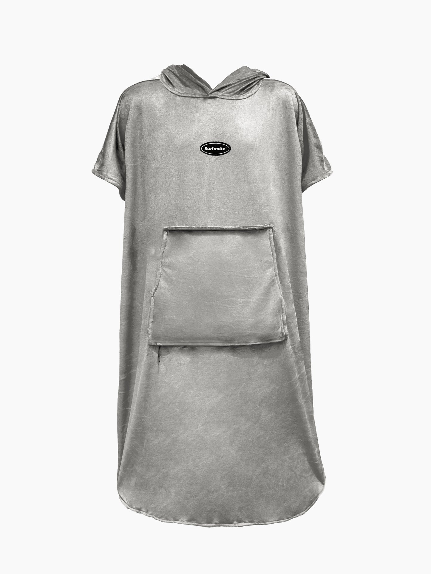 Multipurpose Surf Poncho Changing Towel Robe with Hood & Bag - Grey