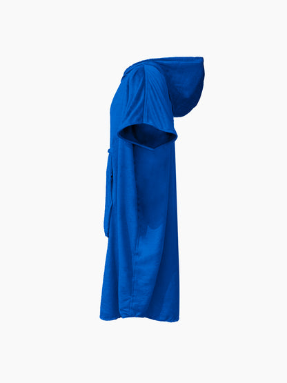 Multipurpose Surf Poncho Changing Towel Robe with Hood & Bag - Royal Blue
