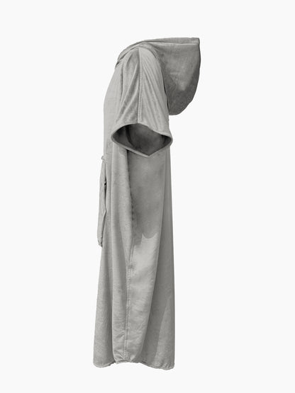 Multipurpose Surf Poncho Changing Towel Robe with Hood & Bag - Grey