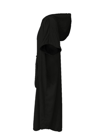 Multipurpose Surf Poncho Changing Towel Robe with Hood & Bag - Black