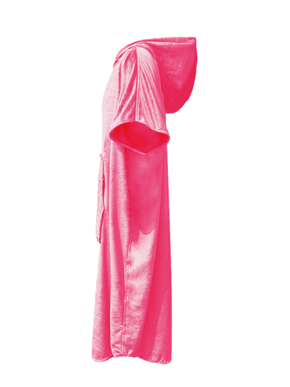 Multipurpose Surf Poncho Changing Towel Robe with Hood & Bag - Hot Pink