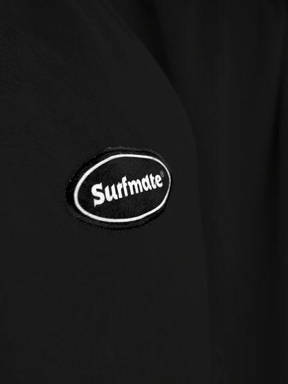 Multipurpose Surf Poncho Changing Towel Robe with Hood & Bag - Black