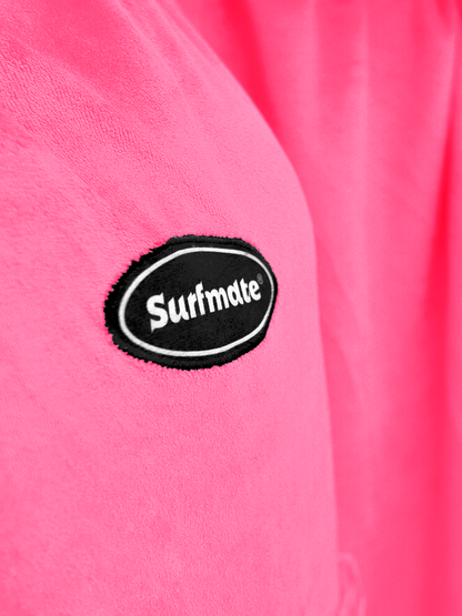 Multipurpose Surf Poncho Changing Towel Robe with Hood & Bag - Hot Pink